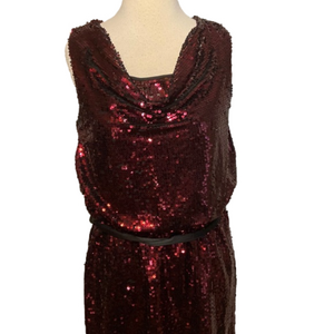 Apt. 9 Burgundy All Over Sequined Dress Sleeveless Lined M
